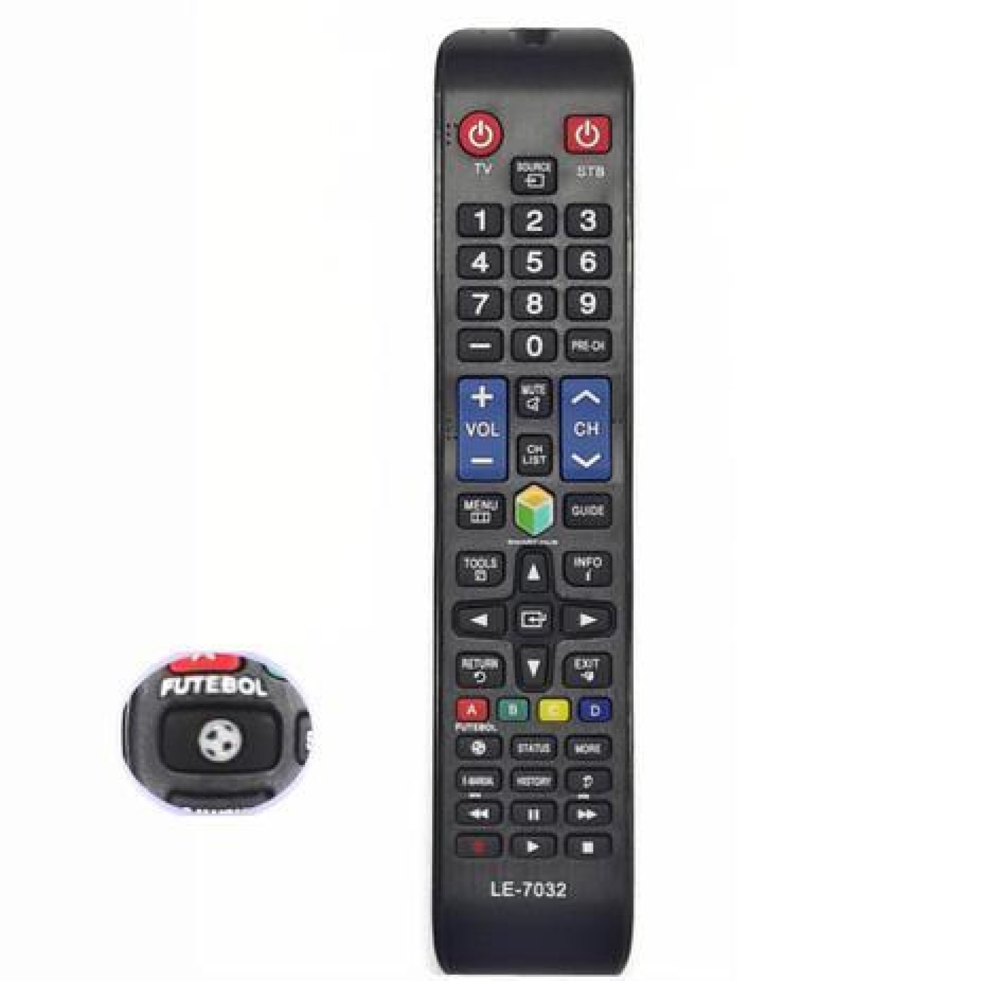 kit com 10 Controle Remoto TV Smart Futebol LED 7032 LE-7032 Compatível com Modelos Samsung Smart Fu
