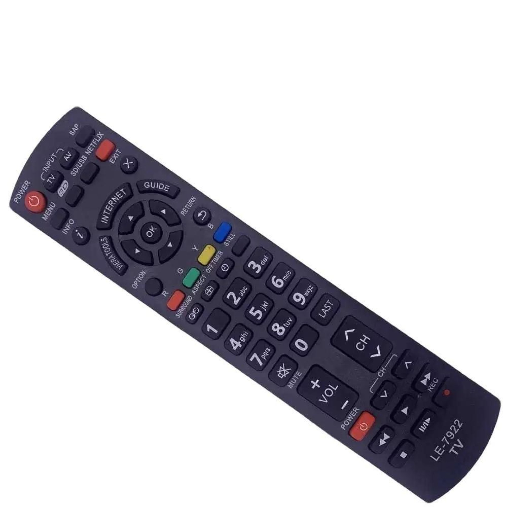 Panasonic Controle Remoto TV Netflix Internet 3D 7922 para Televisão Panasonic com Funções de Netfli