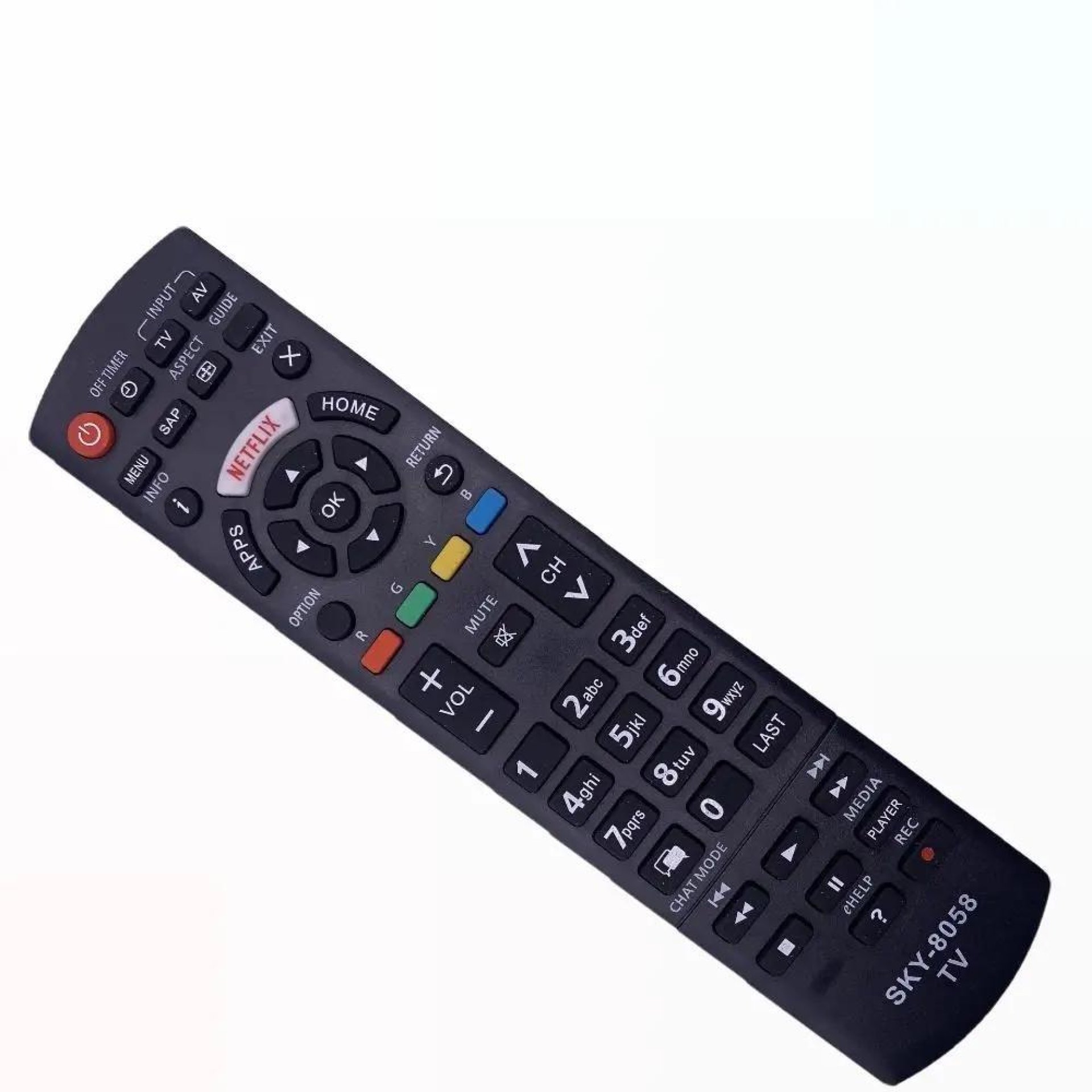 Panasonic Controle Remoto TV Netflix Smart 8058 SKY-8058 para Televisão Inteligente com Funções de N